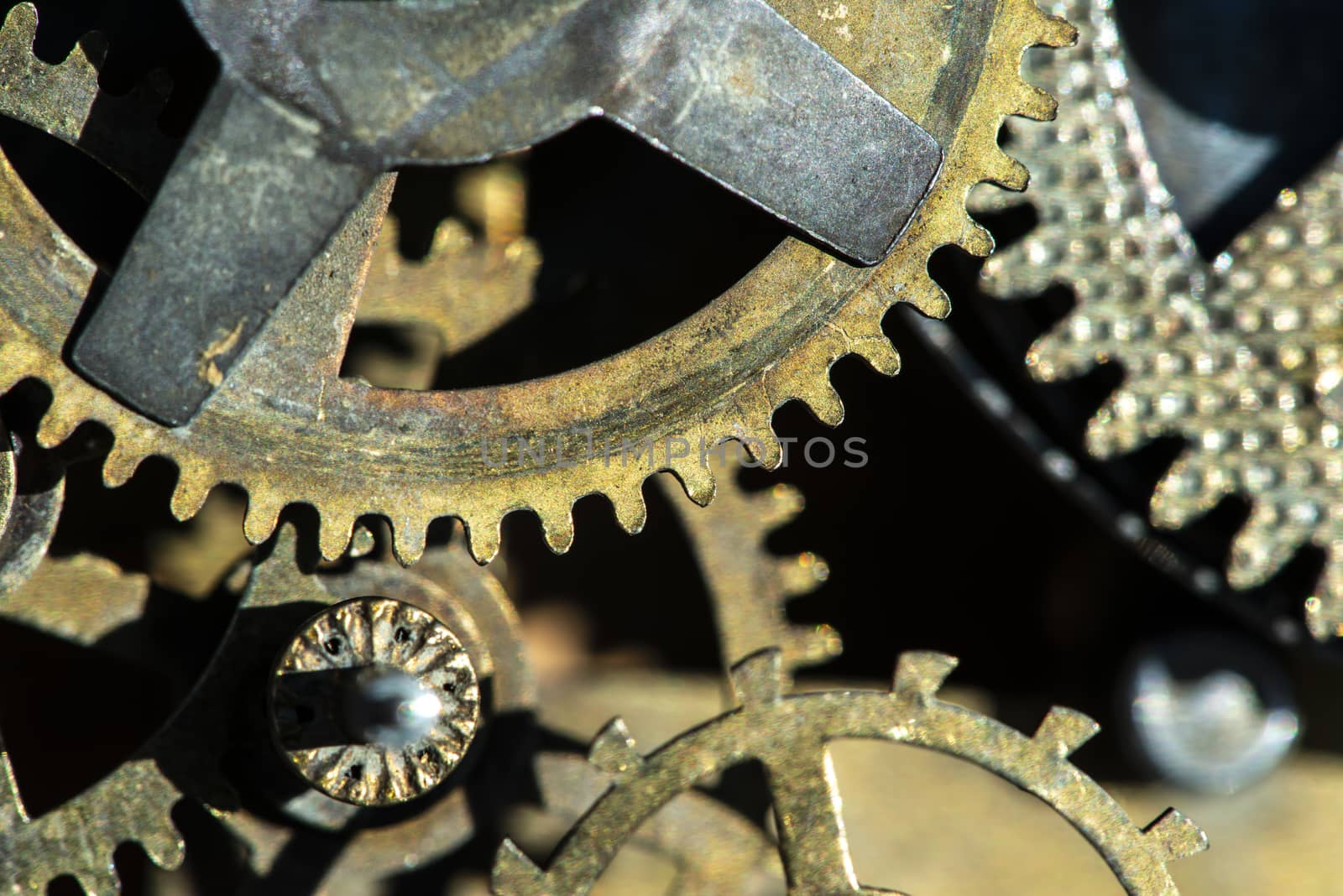 Close up metal gears mechanism by deyan_georgiev