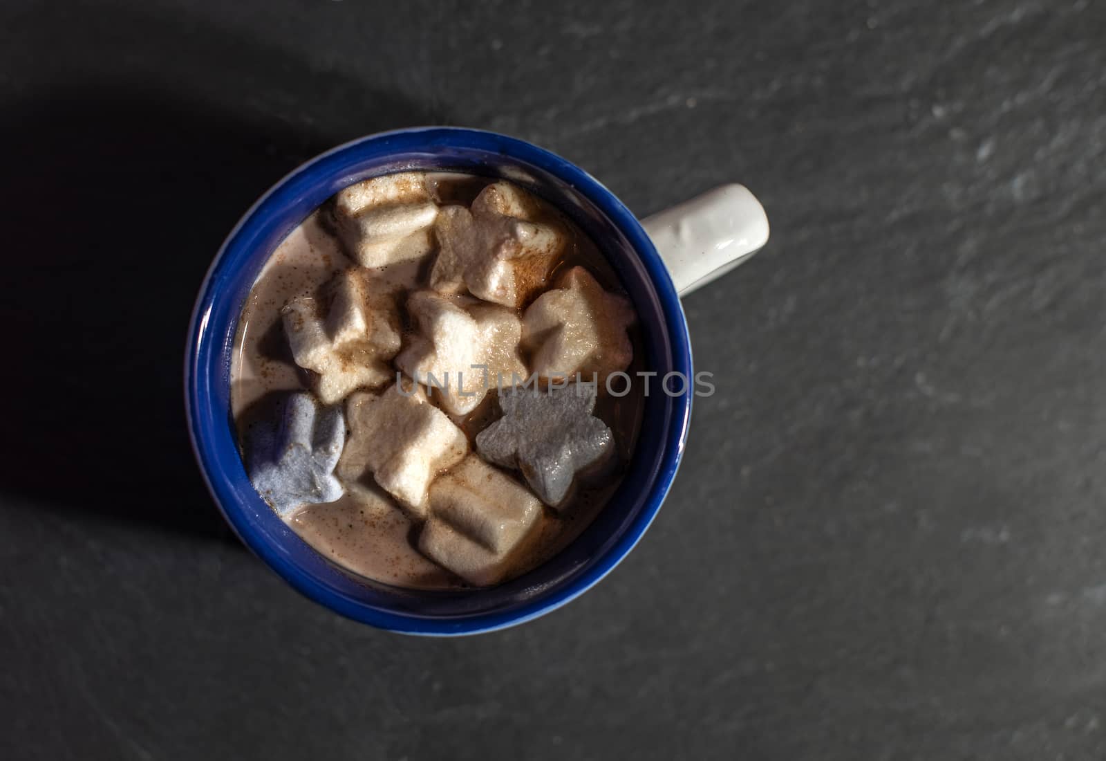 Marshmallow and milk in christmas cup by deyan_georgiev