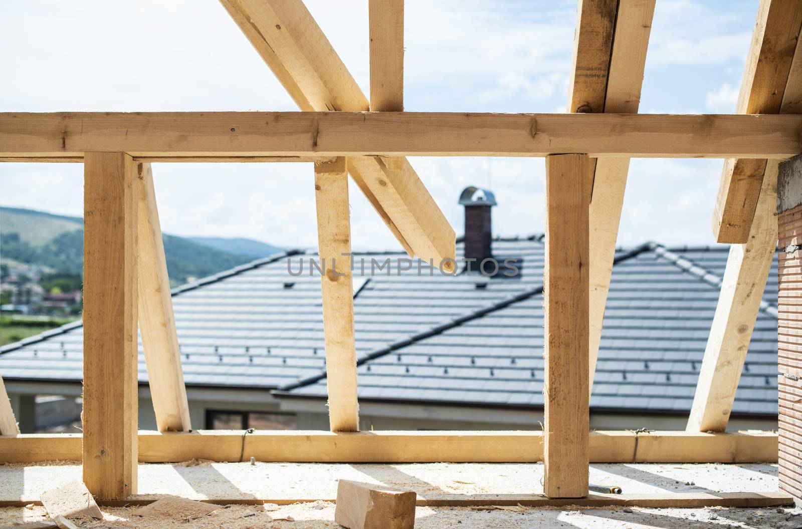 Making roof with wooden beams by deyan_georgiev