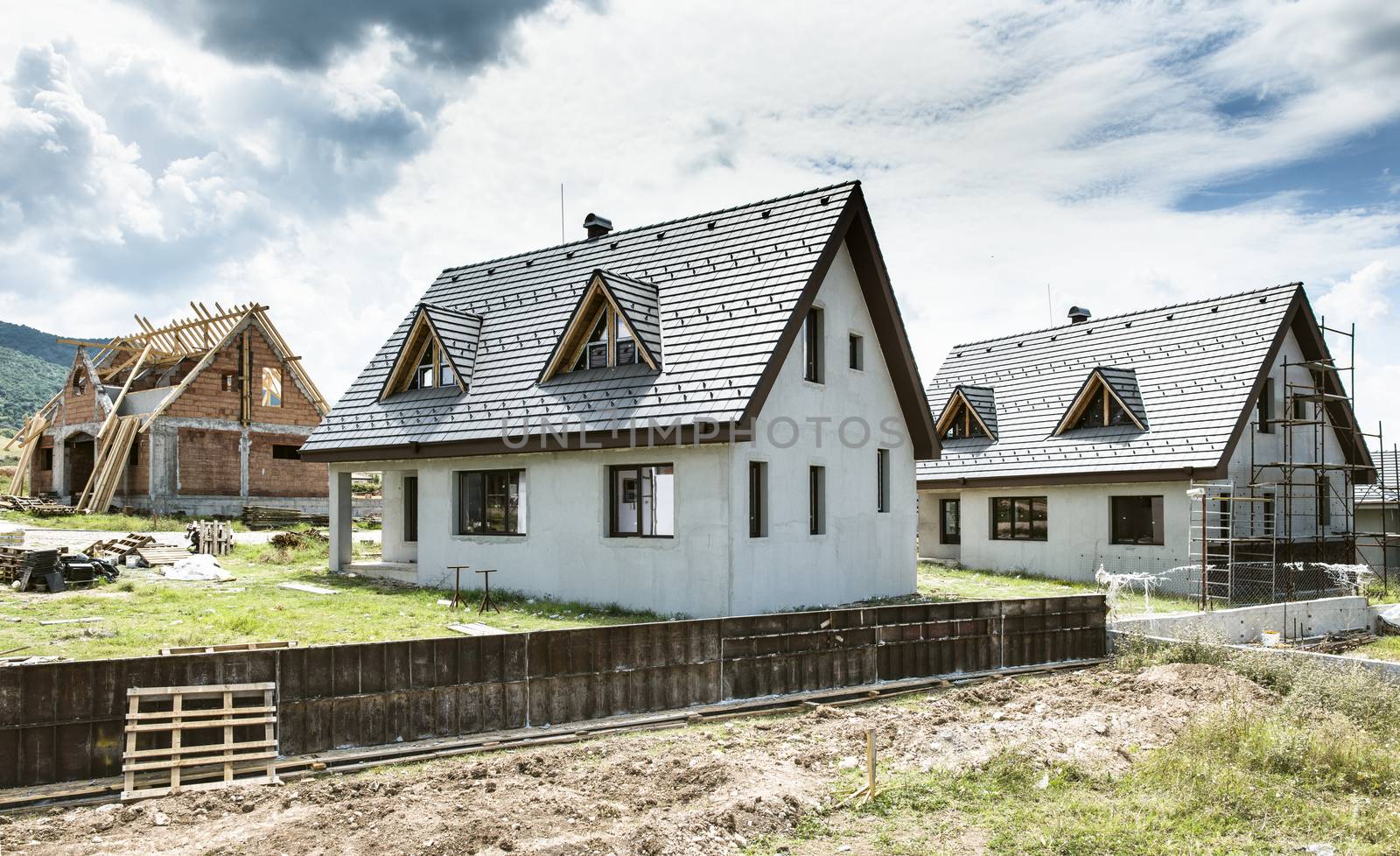 Small new build houses.