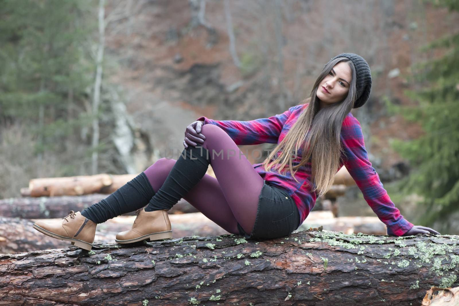 Young woman on woods by deyan_georgiev