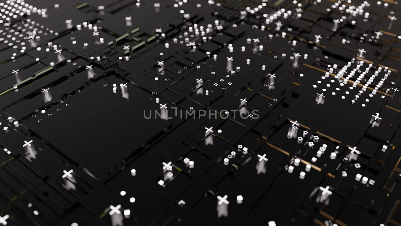 Abstract Central Computer Processors Concept. 3D illustration by cherezoff