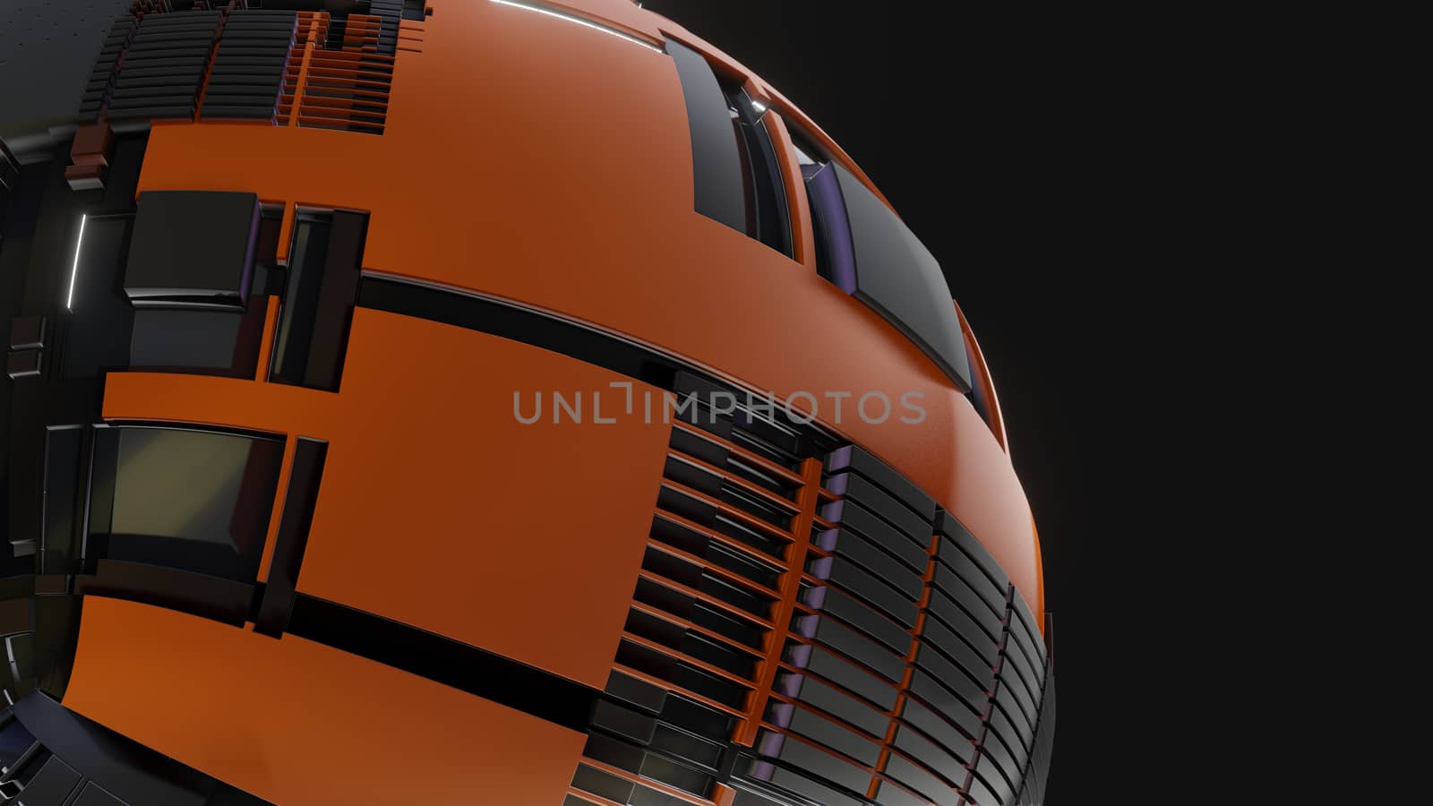 Abstract Hardsurface Sci-Fi Technology Sphere by cherezoff