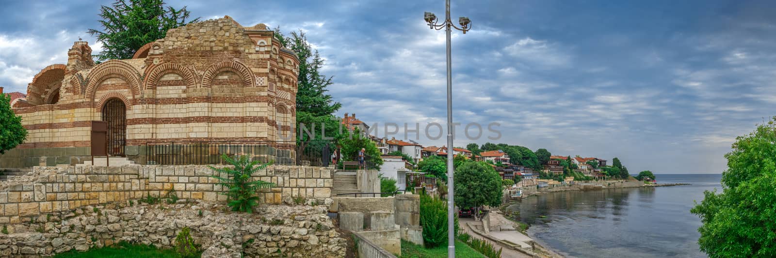 Nessebar, Bulgaria – 07.10.2019.  Church of St John Aliturgetos in Nessebar, Bulgaria, on a cloudy summer morning