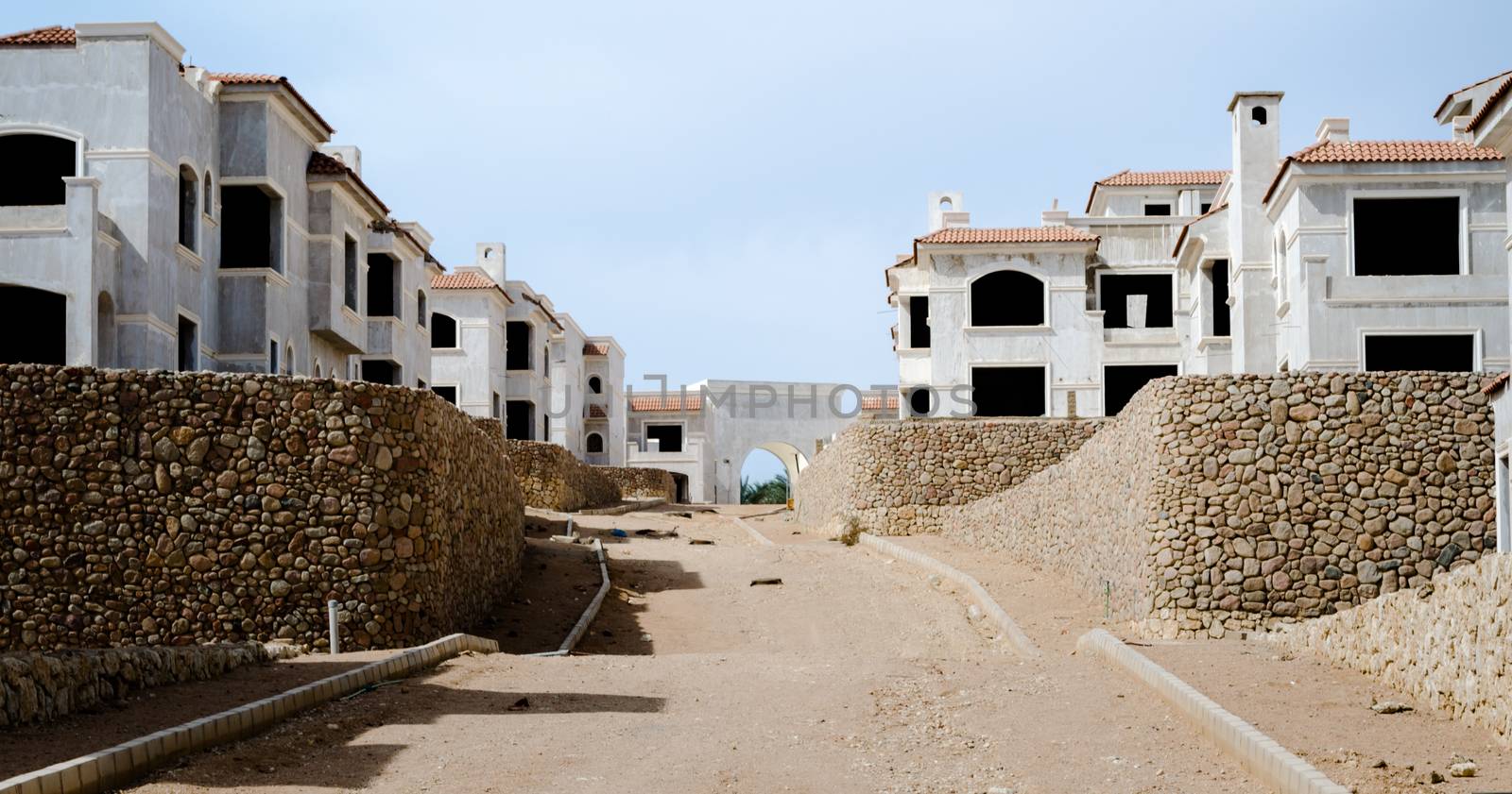 empty streets and abandoned houses in Sharm El Sheikh Egypt