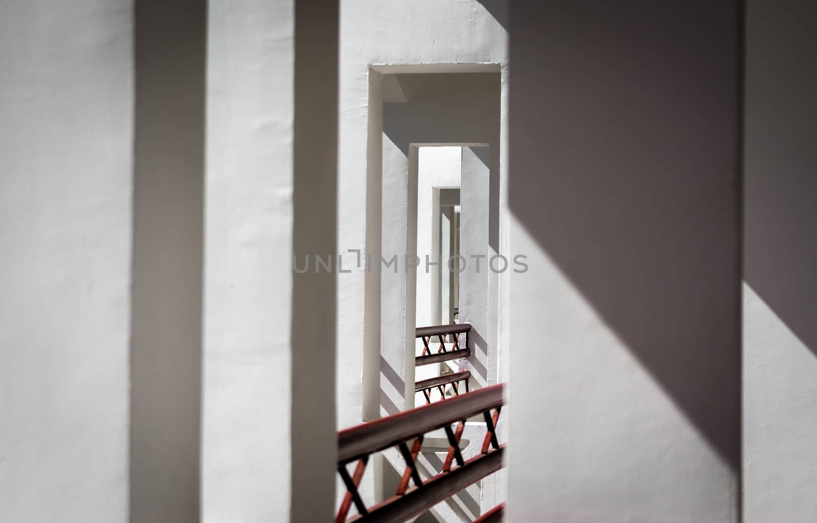 abstract pattern gray walls and openings of the building