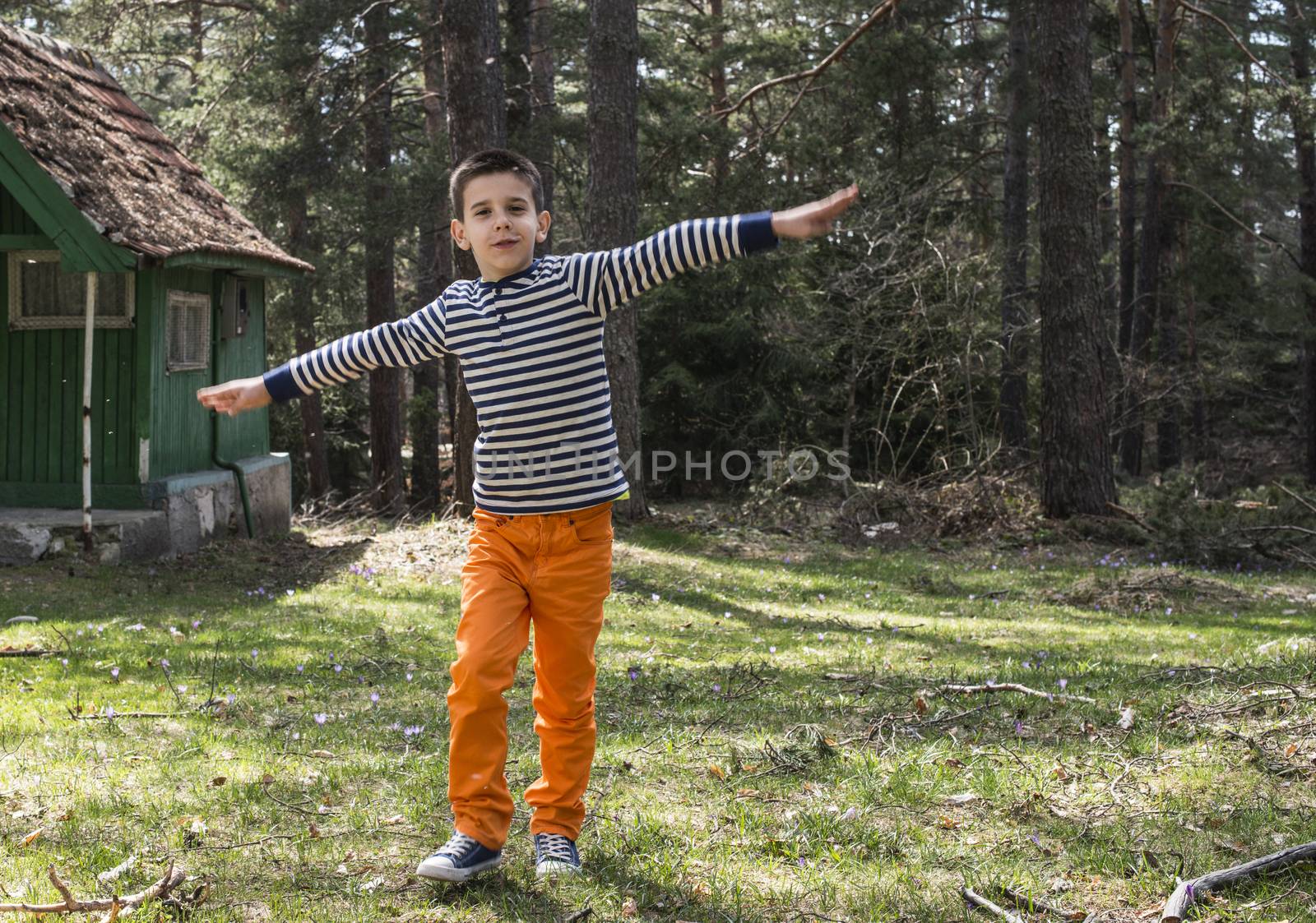 Child play in the forest by deyan_georgiev