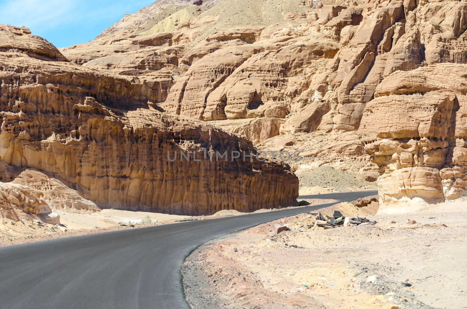 turn in the mountains in Egypt Dahab South Sinai