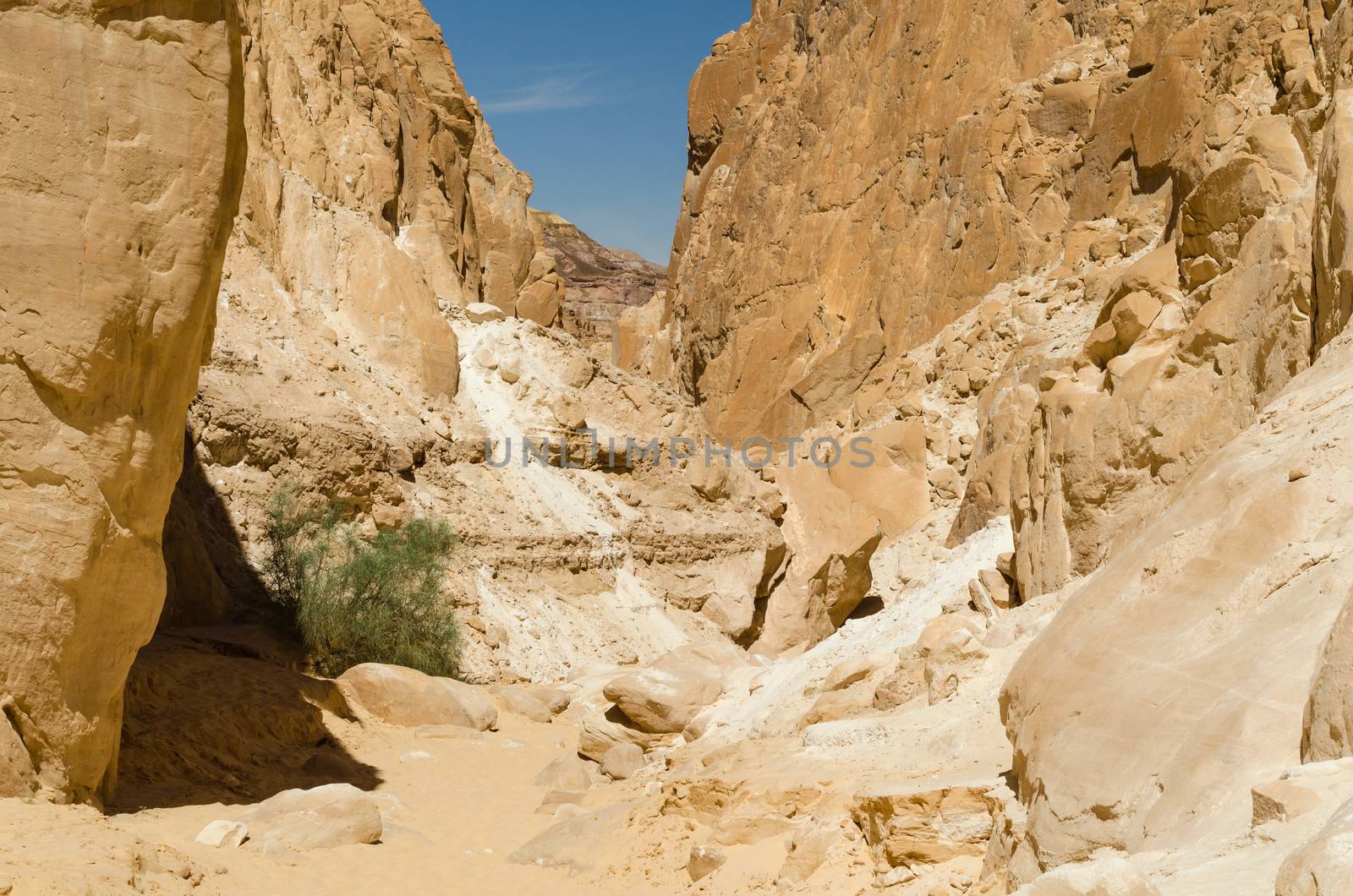 high rocky mountains in canyon in Egypt Dahab