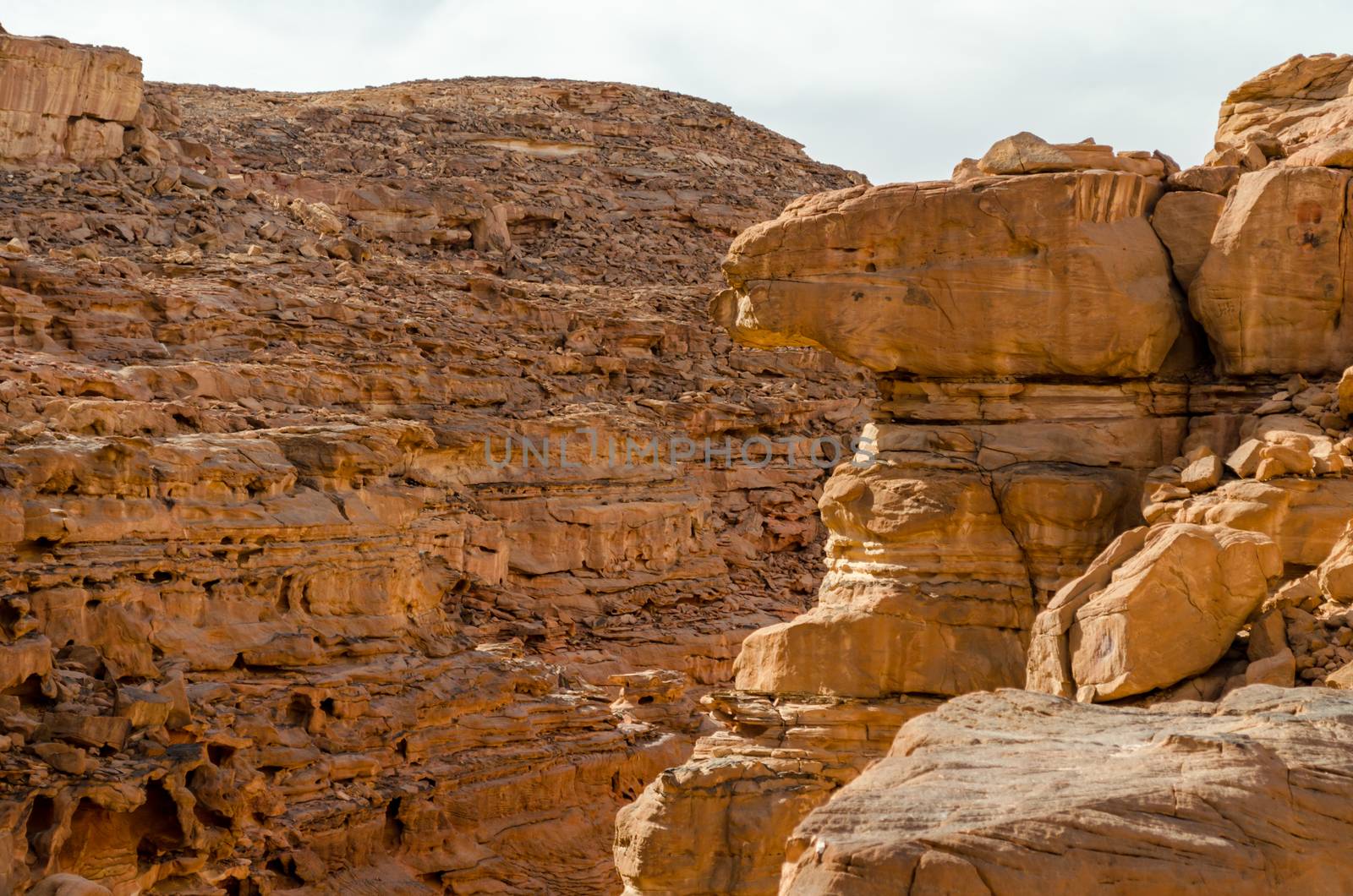 colored canyon in the desert in Egypt