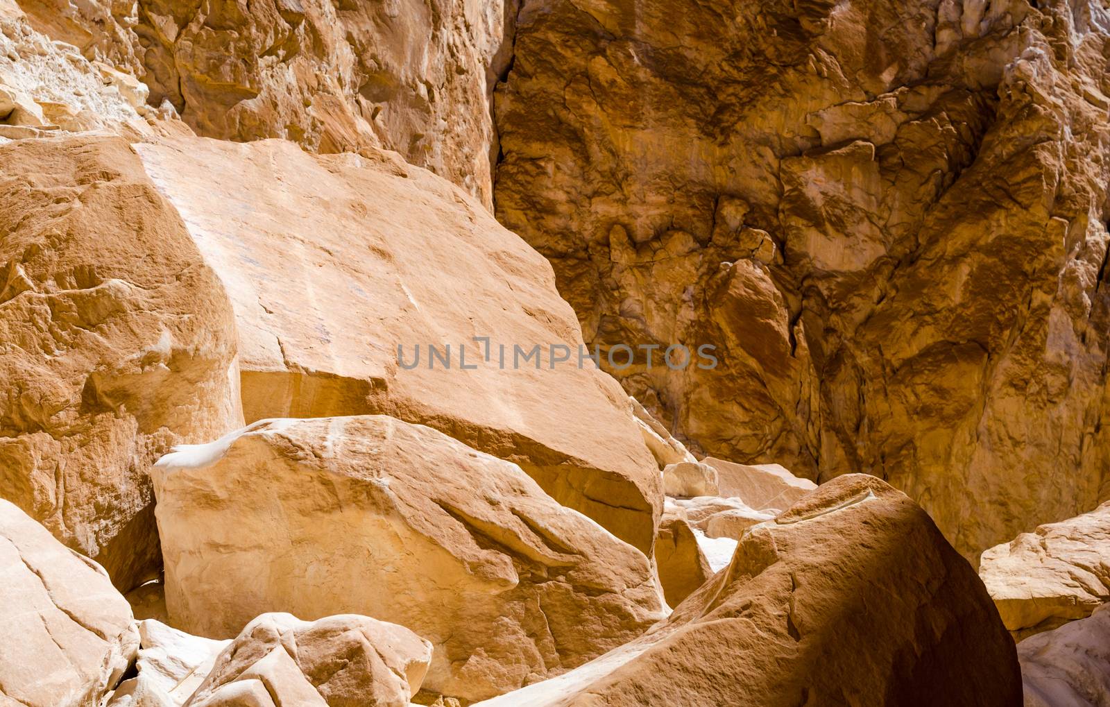 high rocky mountains in the desert in Egypt Dahab South Sinai