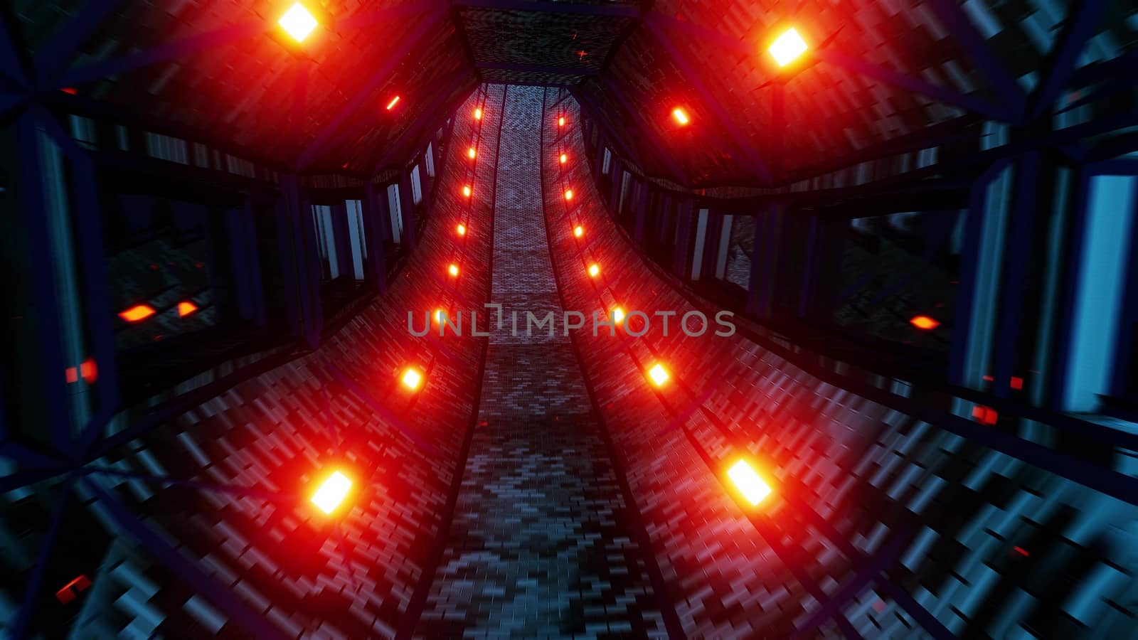 fantasy dungeon tunnel corridor with bricks texture and glass windows 3d illustration wallpaper background by tunnelmotions