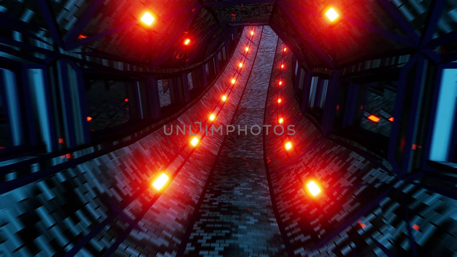 fantasy dungeon tunnel corridor with bricks texture and glass windows 3d illustration wallpaper background by tunnelmotions