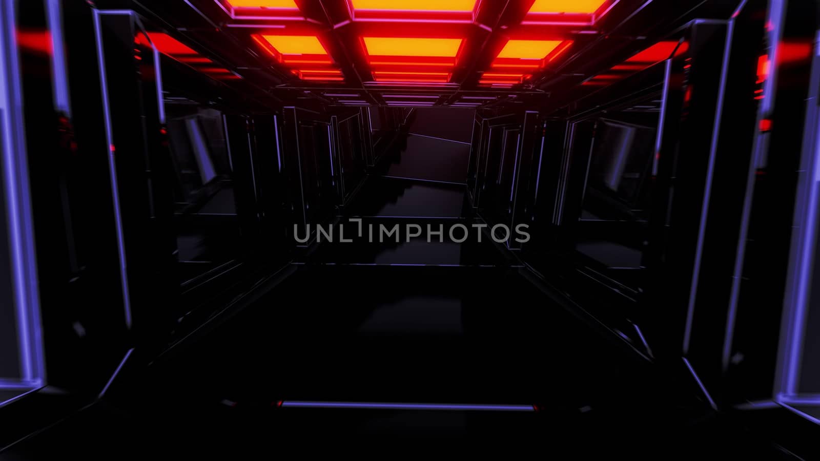 realistic glass tunnel corridor with wireframe contur 3d illustration wallpaper background by tunnelmotions