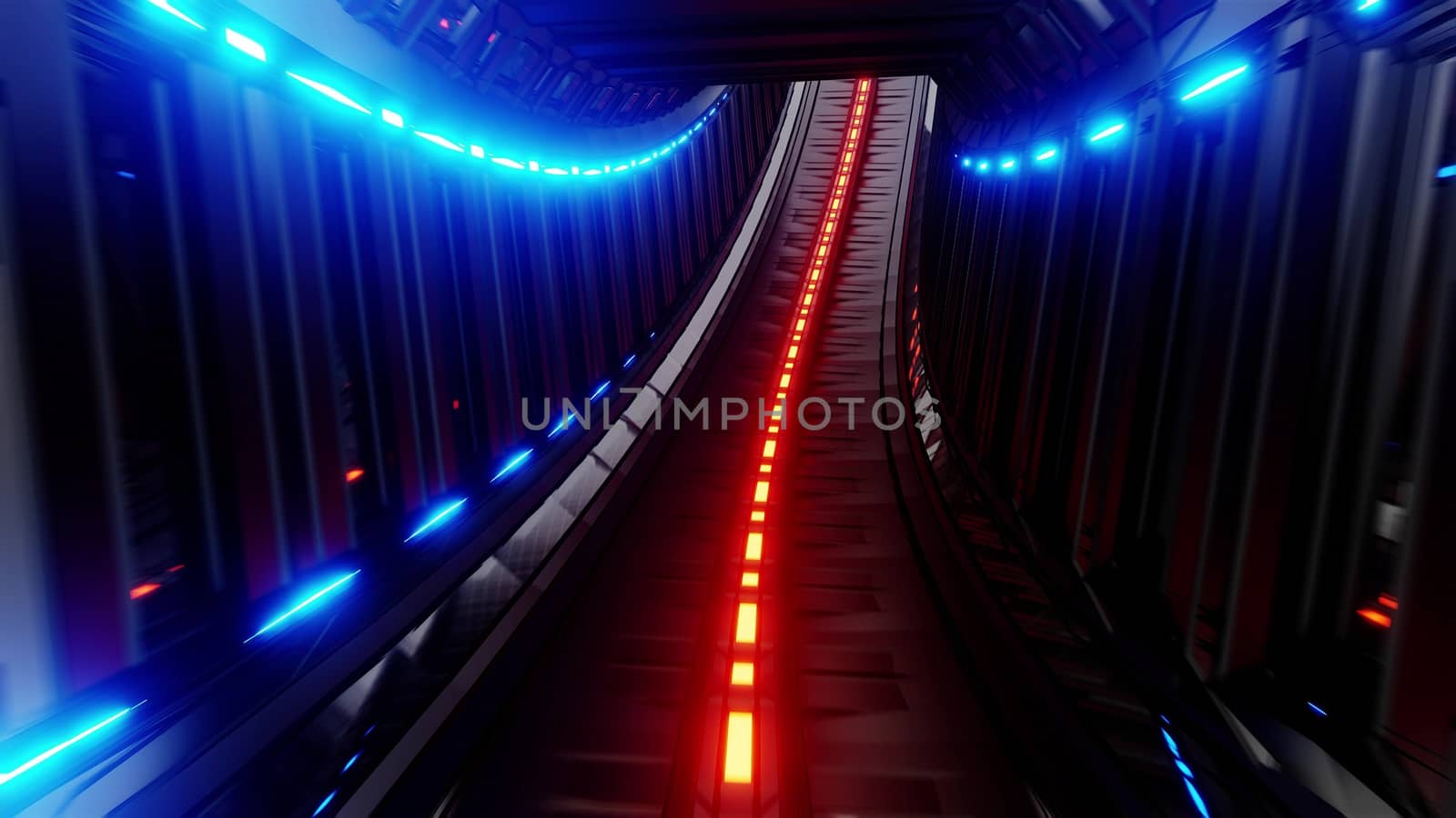 glowing fantasy tunnel corridor 3d illustration design wallpaper background by tunnelmotions