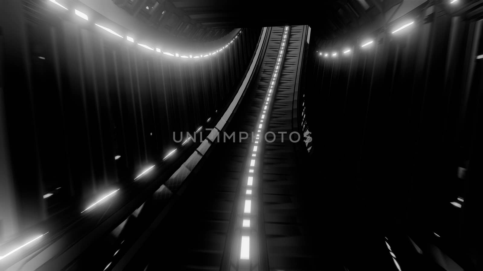 glowing fantasy tunnel corridor 3d illustration design wallpaper background, stylish endless design 3d rendering room