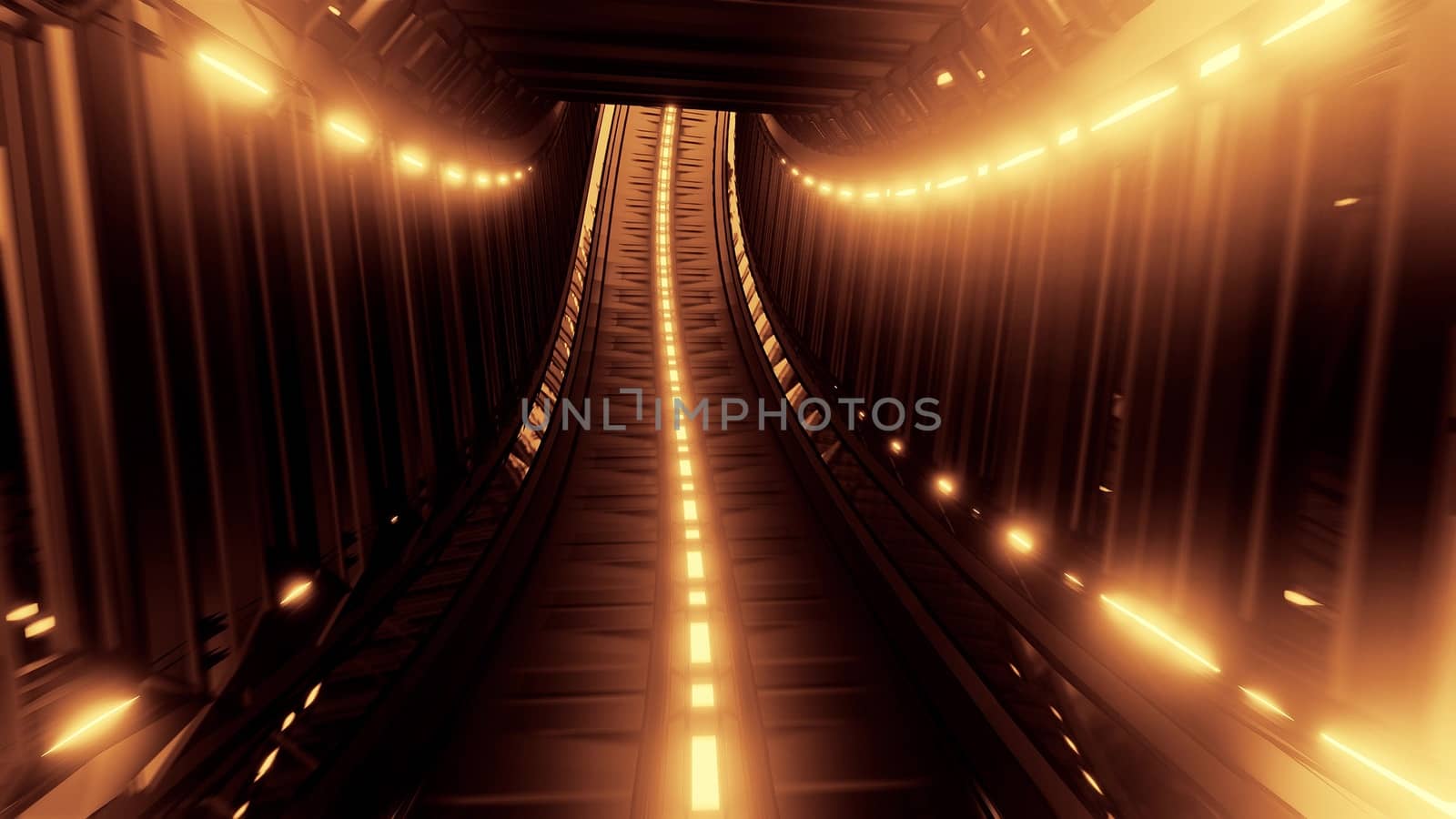 glowing fantasy tunnel corridor 3d illustration design wallpaper background by tunnelmotions