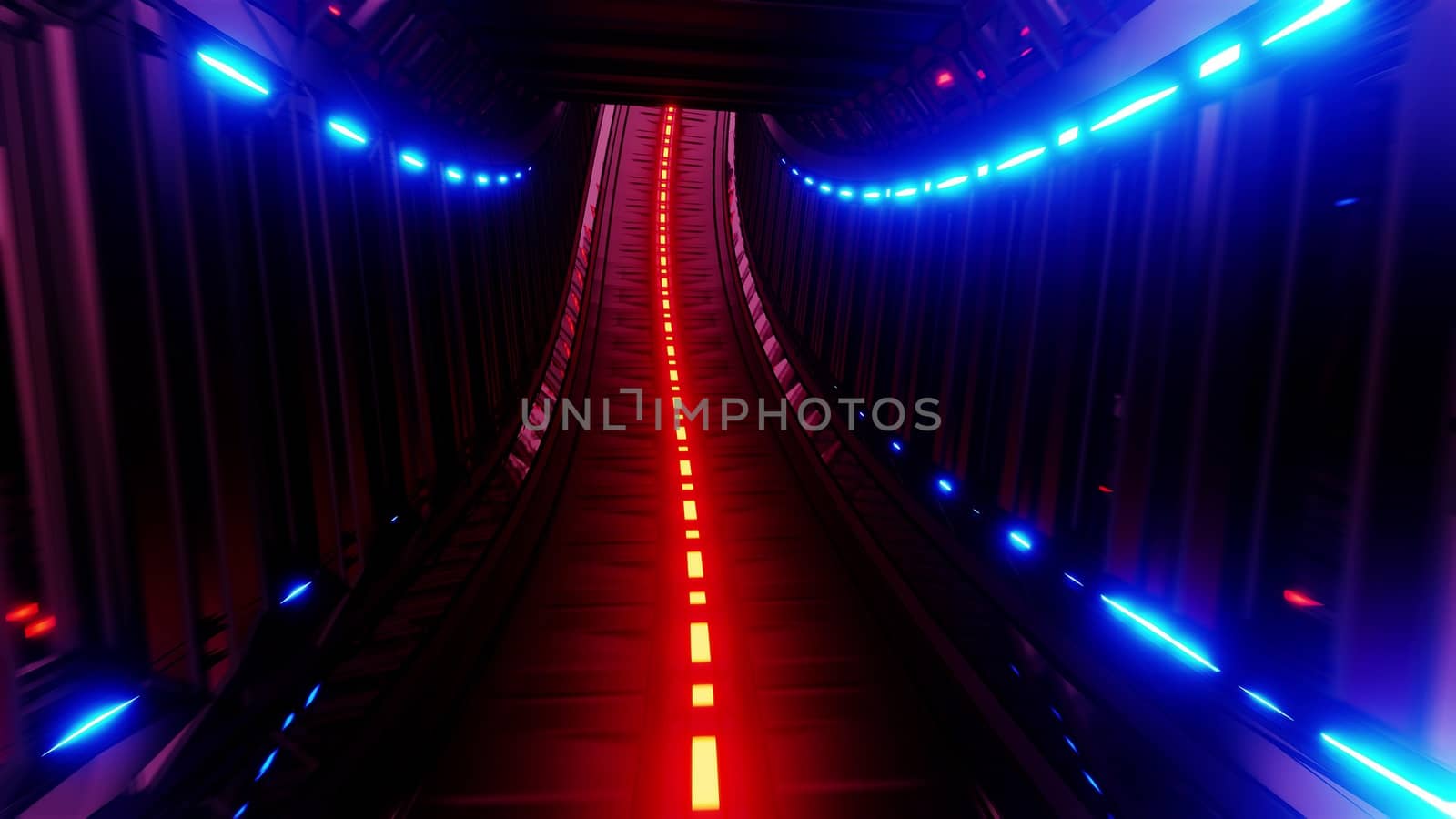 glowing fantasy tunnel corridor 3d illustration design wallpaper background by tunnelmotions