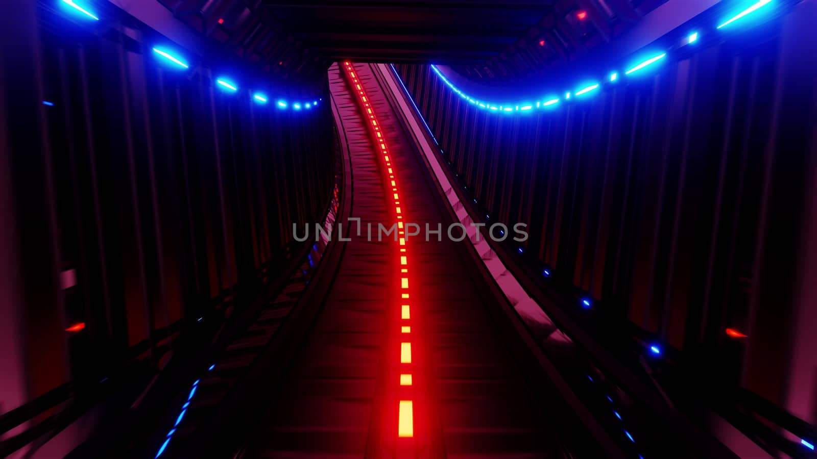 glowing fantasy tunnel corridor 3d illustration design wallpaper background by tunnelmotions