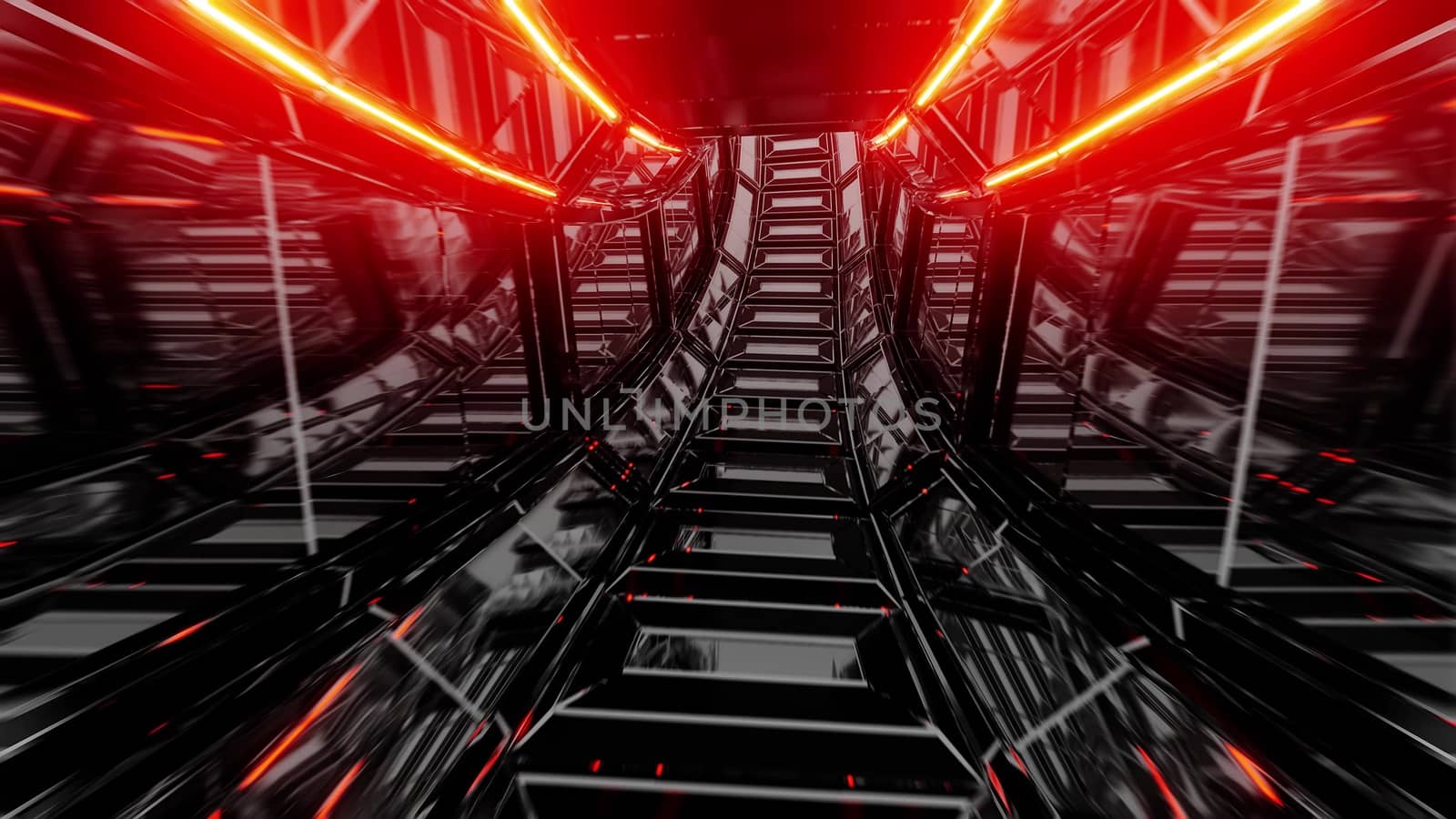 futuristic scifi glass tunnel corridor 3d illustration wallpaper background by tunnelmotions