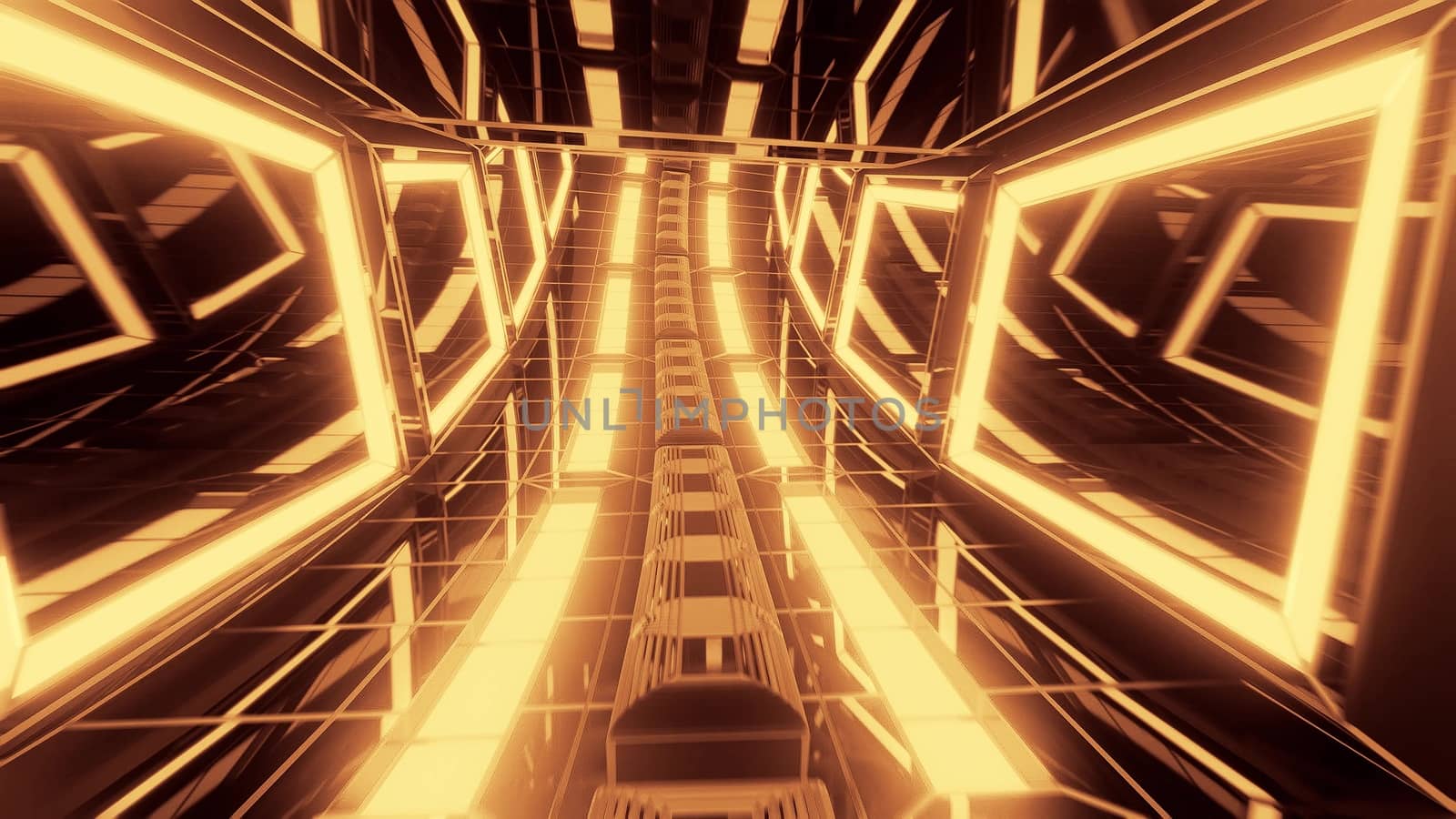 futuristic glowing scifi science-fiction glass tunnel 3d illustration background wallpaper, by tunnelmotions