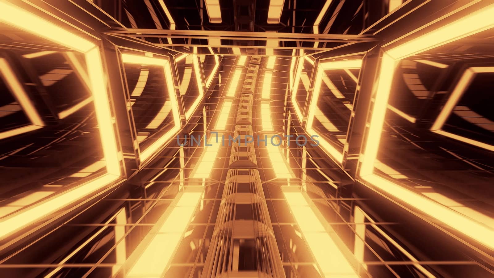 futuristic glowing scifi science-fiction glass tunnel 3d illustration background wallpaper, by tunnelmotions