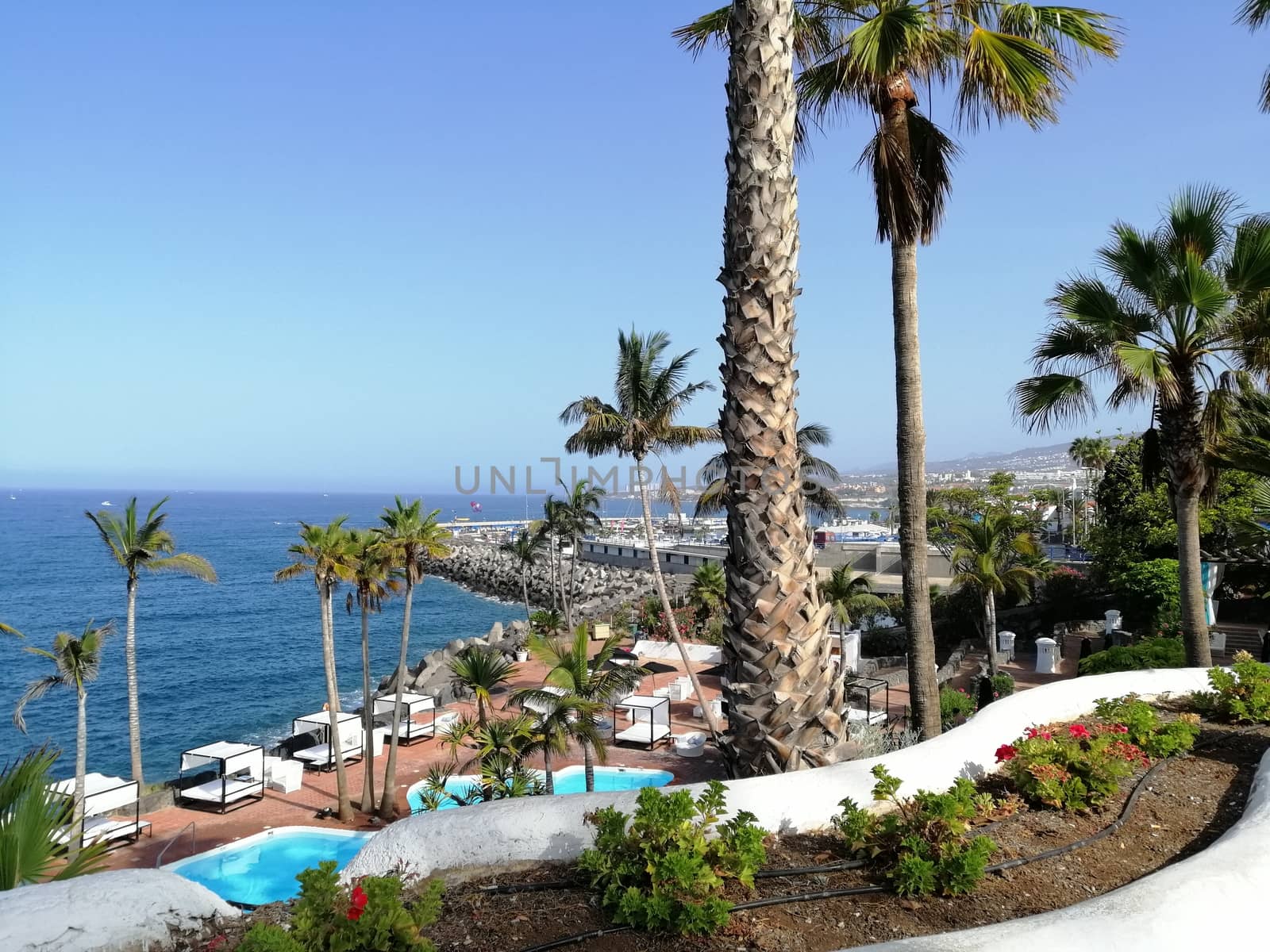 Sunrise in las Americas city, Tenerife, Canary island, Spain by Lenkapenka