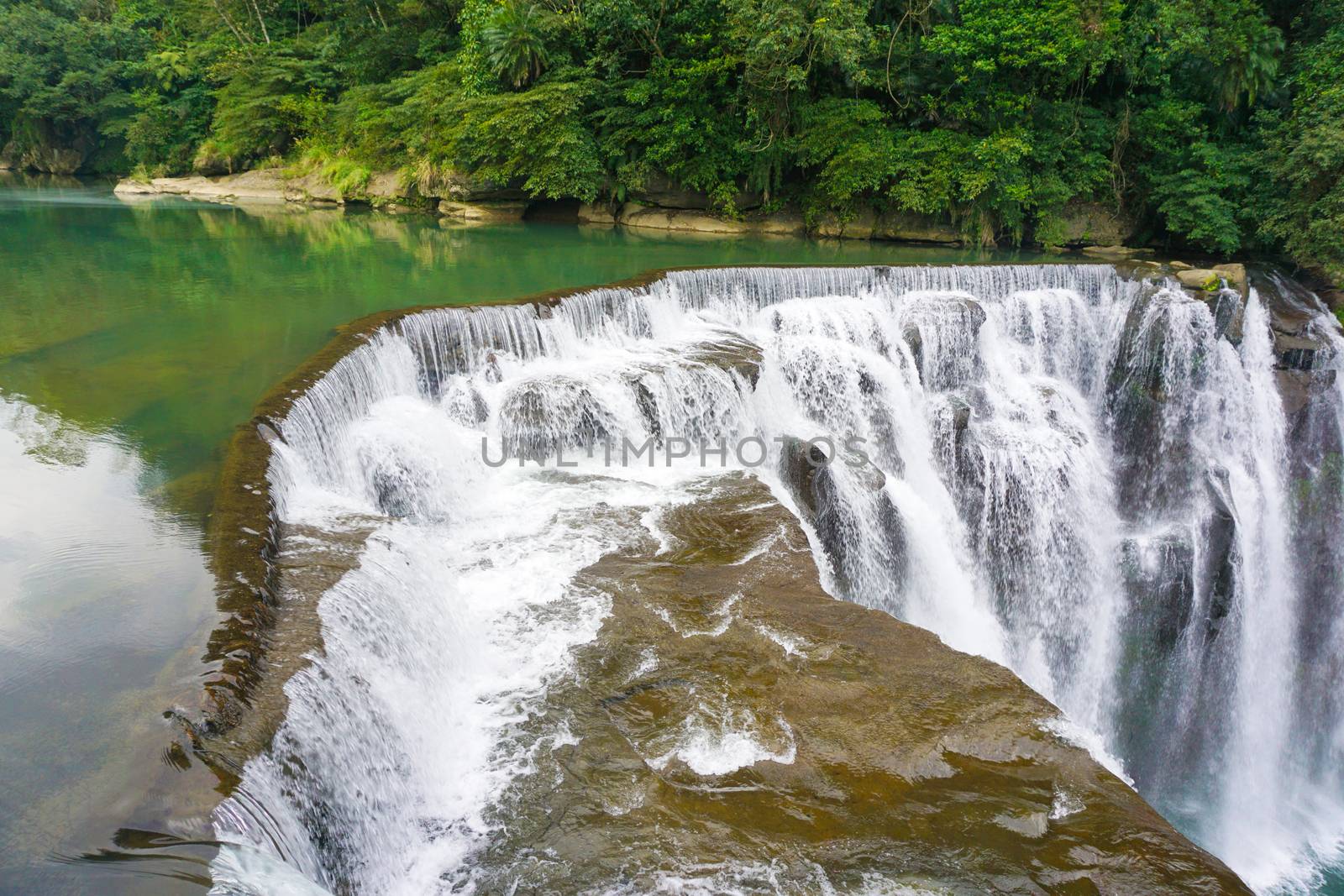 Closeup waterfall, Shifen Waterfall, New Taipei, Taiwan     