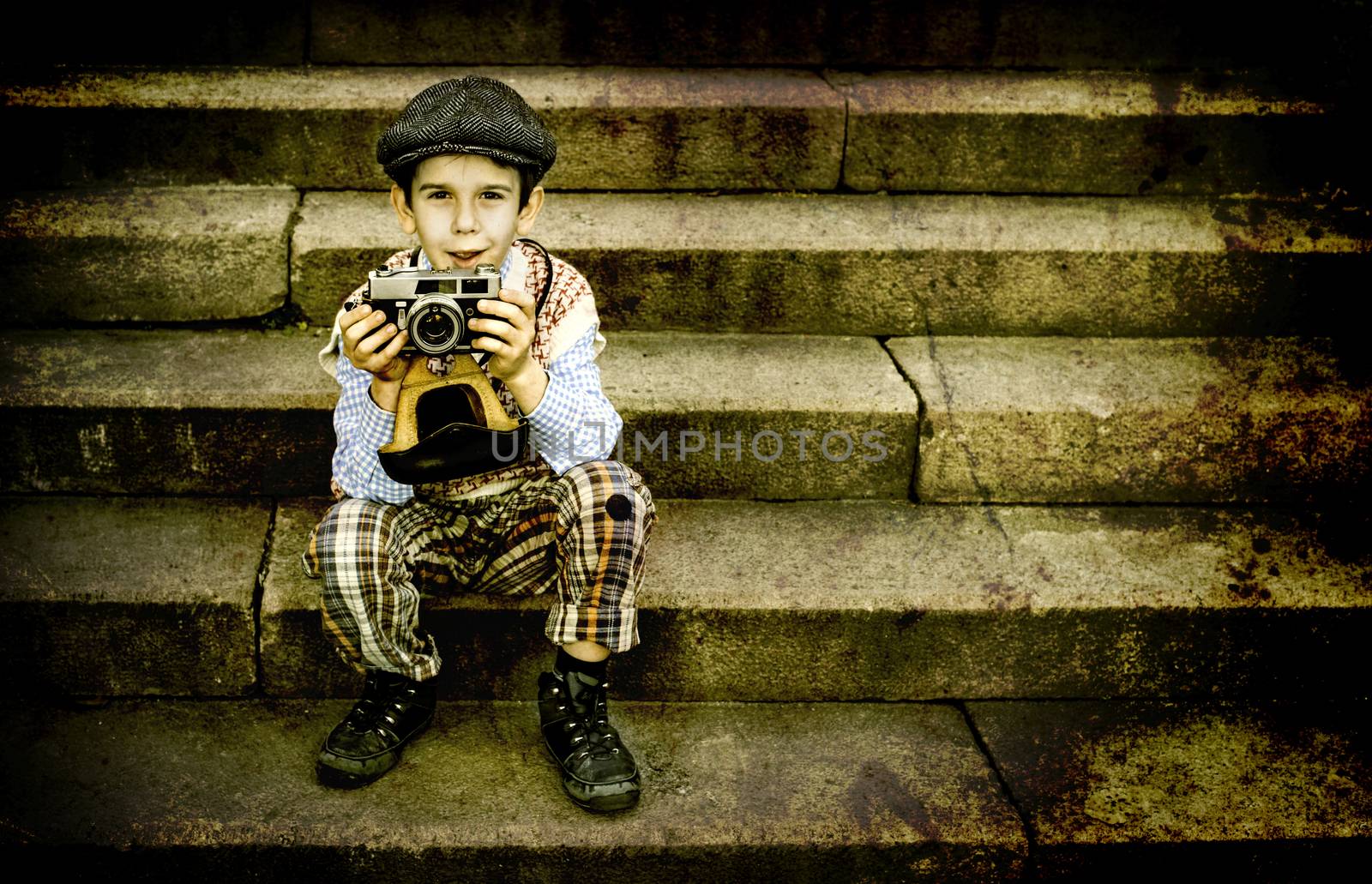 Child with vintage camera by deyan_georgiev