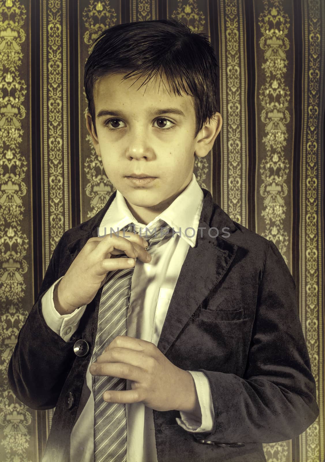 Boy in vintage suit by deyan_georgiev