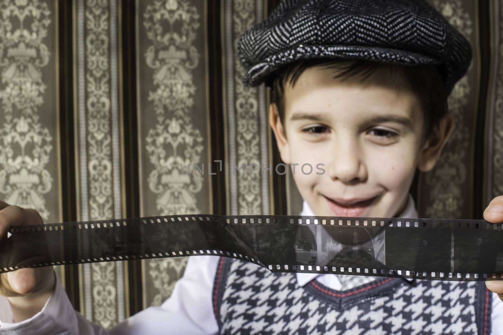 Child considered analog photographic film by deyan_georgiev