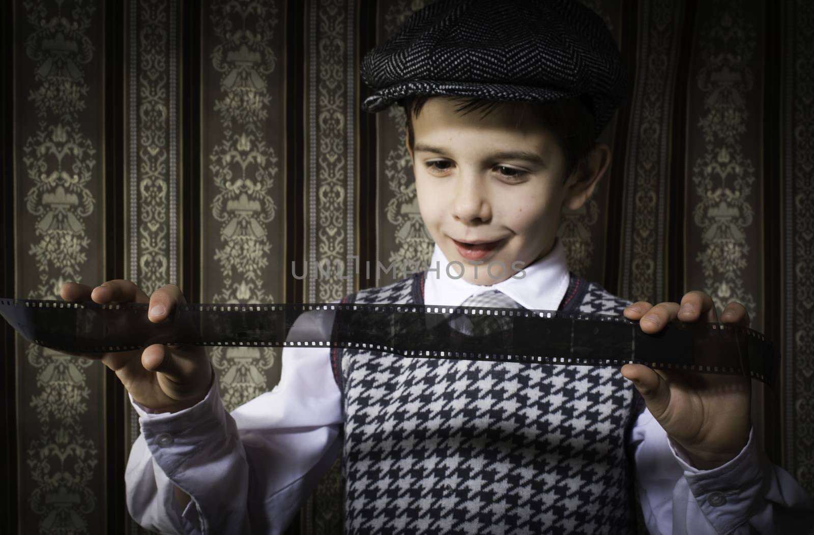 Child considered analog photographic film by deyan_georgiev