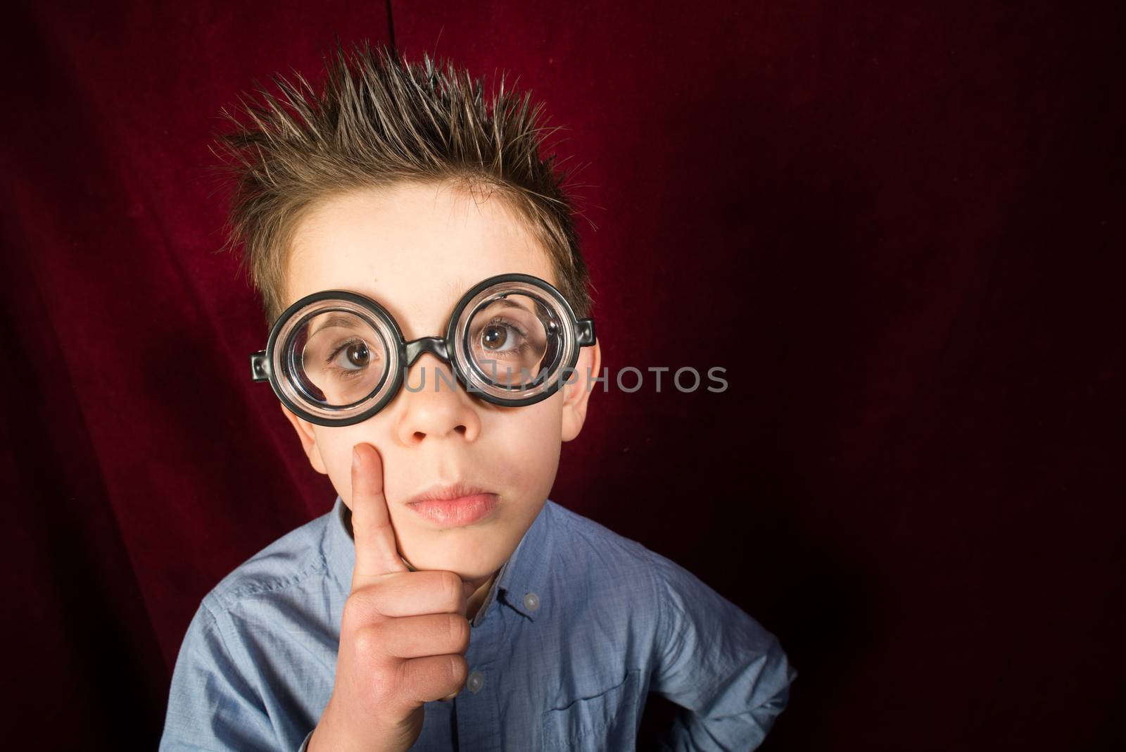 Child with big glasses by deyan_georgiev