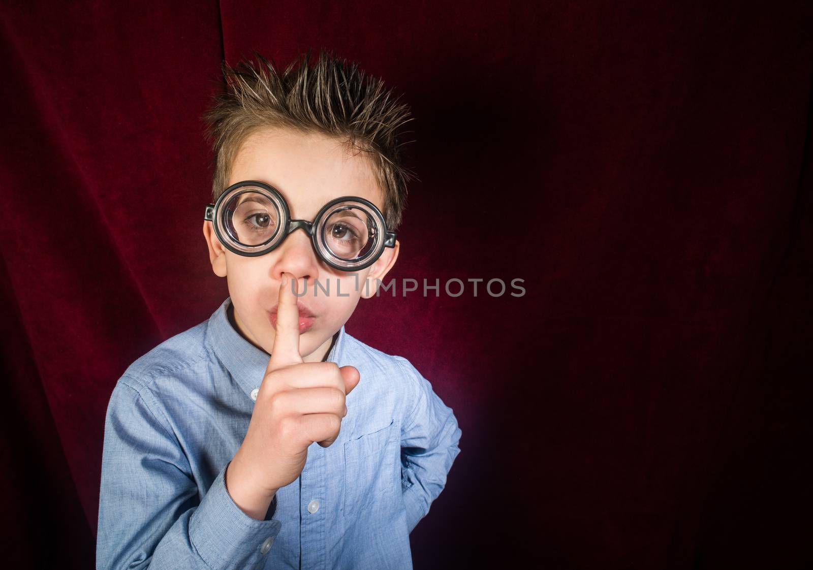 Child with big glasses by deyan_georgiev