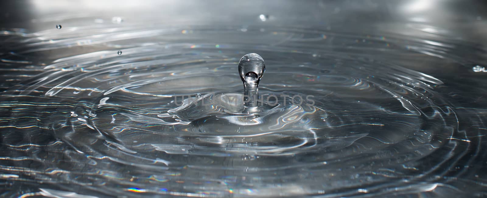 Water drops on metal color background