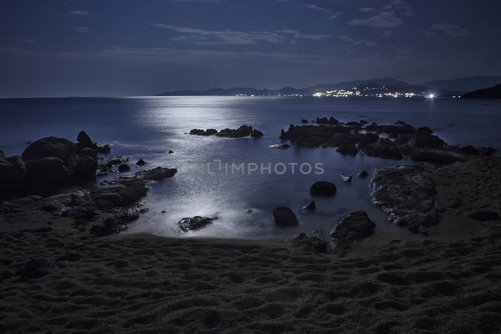 The peace and tranquility of the sea at night by pippocarlot