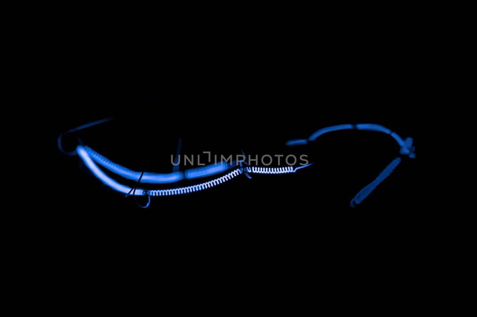 glowing spiral in the dark close up