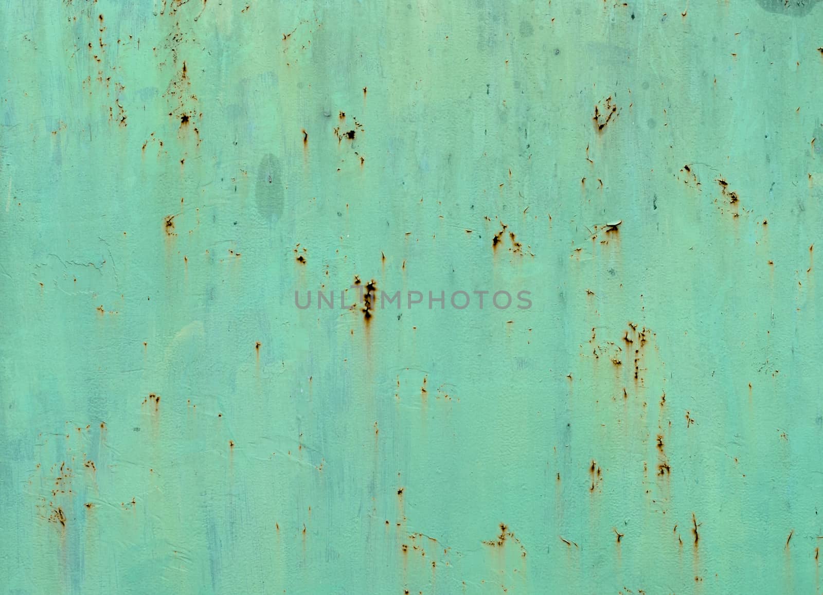texture of the old green metal surface with rust