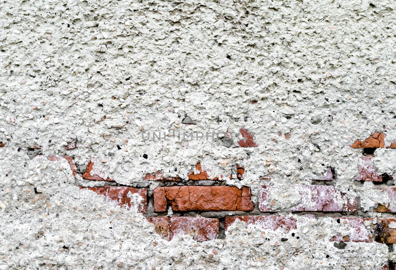 texture of old brick wall with plaster