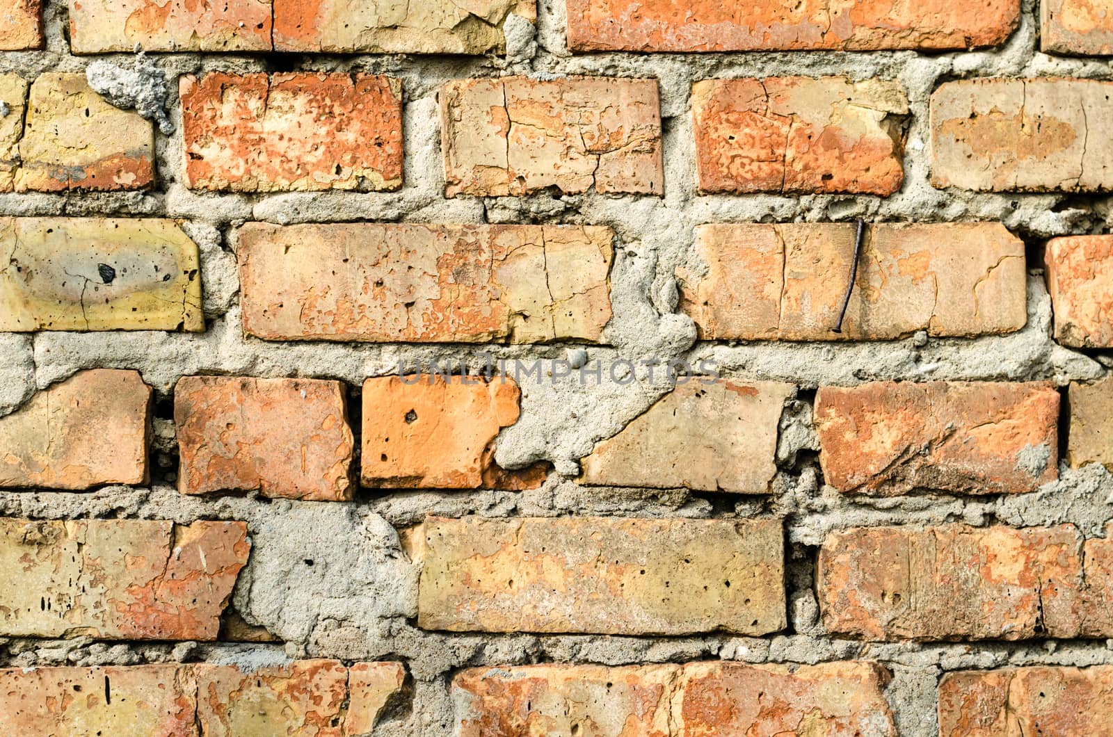 texture of an old orange brick wall