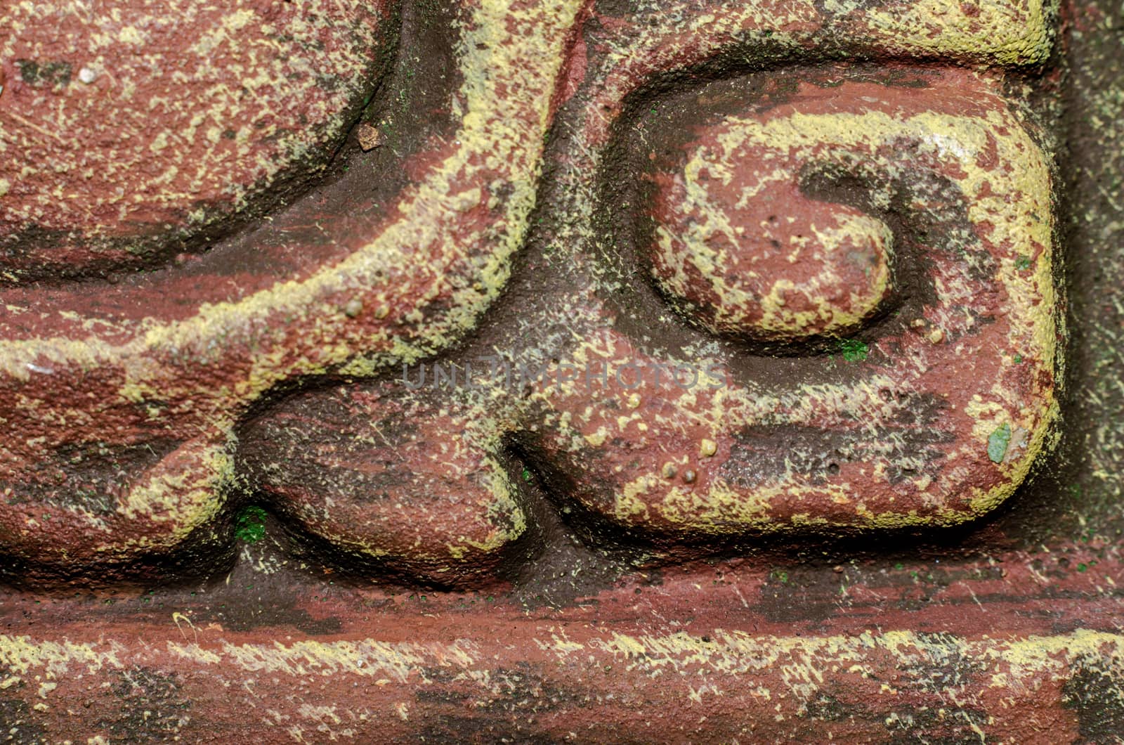texture of antique clay vase macro