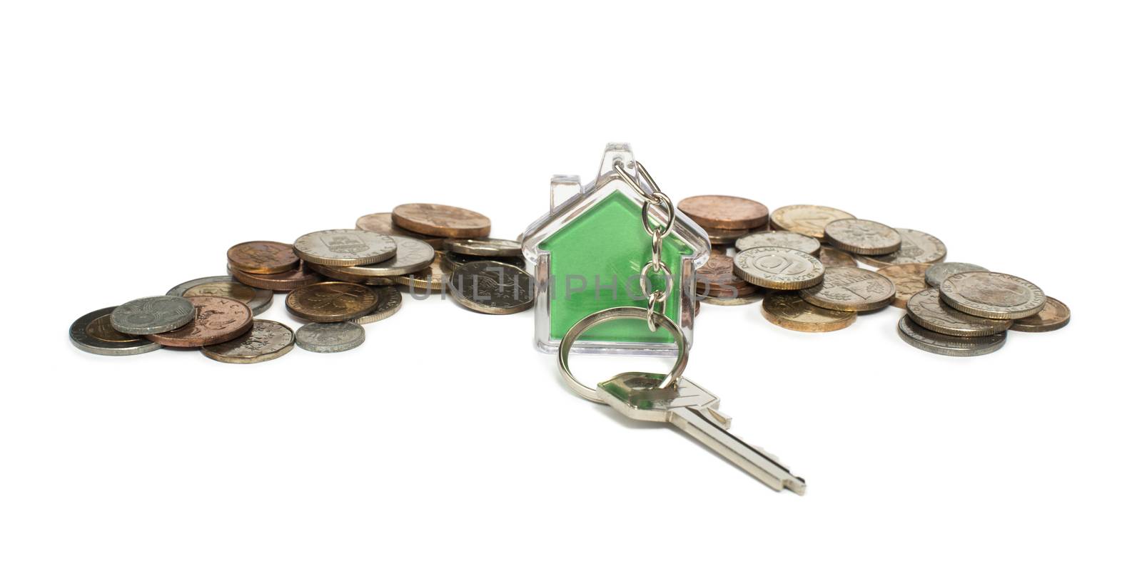 Coins and house key ring by deyan_georgiev