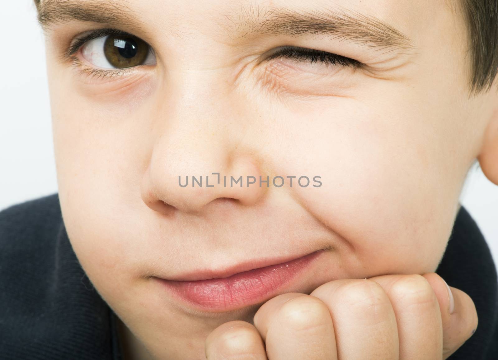 Little boy wink of an eye by deyan_georgiev