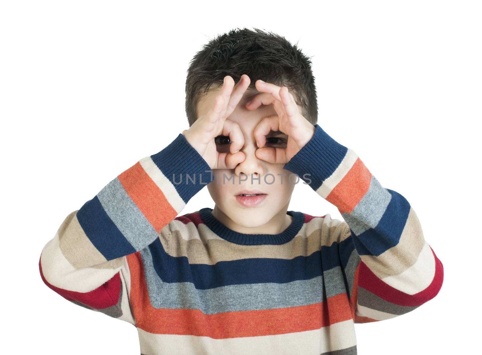 Child looking through his ​​hands by deyan_georgiev