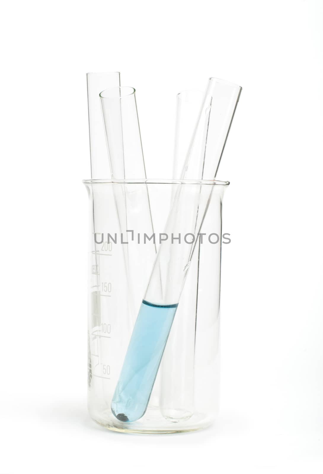 Laboratory glassware equipment. Laboratory beakers and tubes