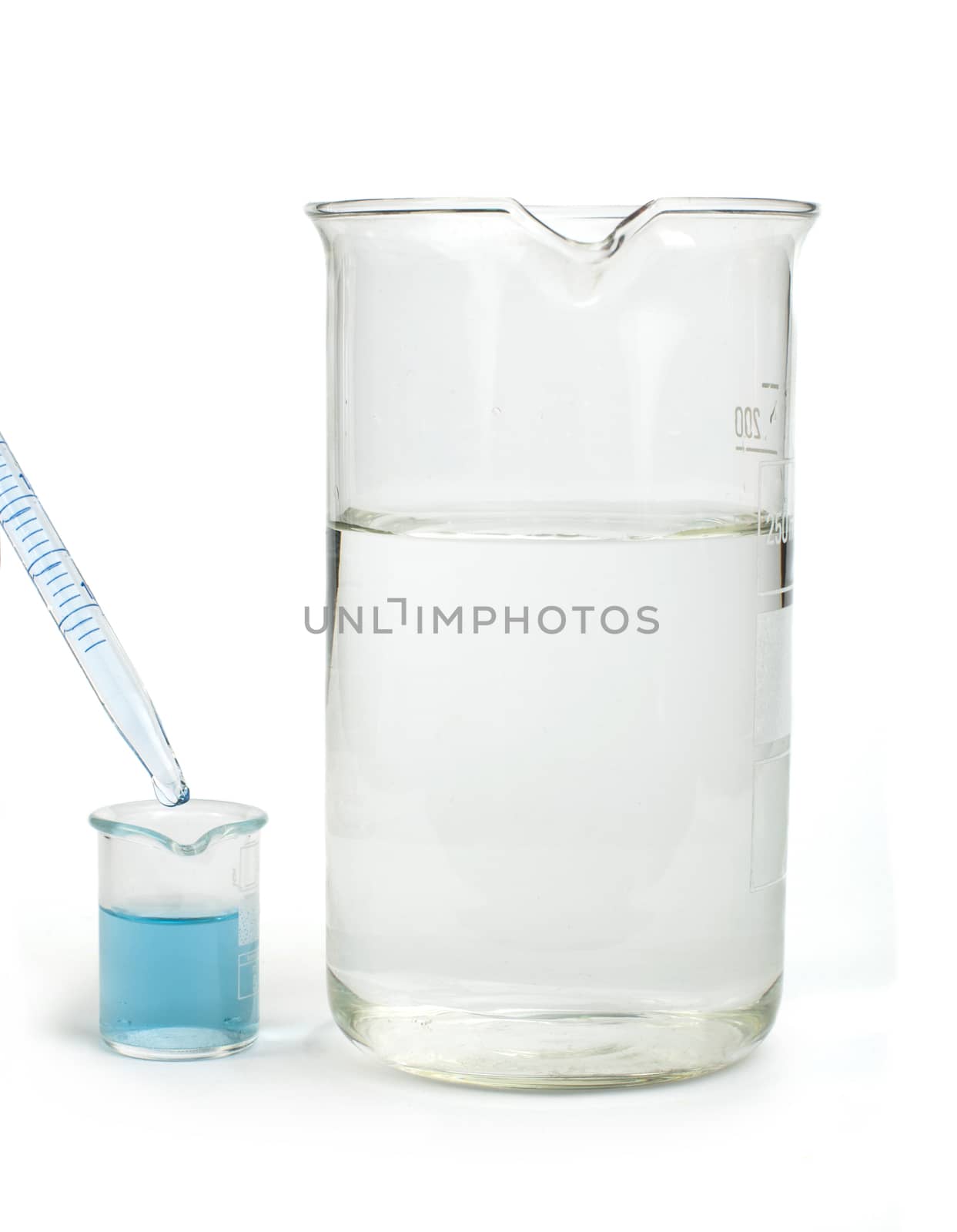Laboratory glassware equipment. Laboratory beakers