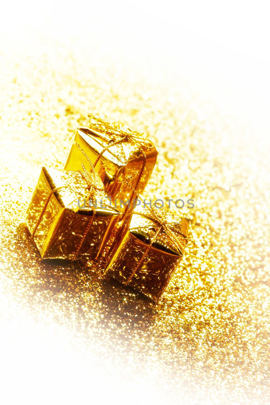 Gold gift boxes by Yellowj
