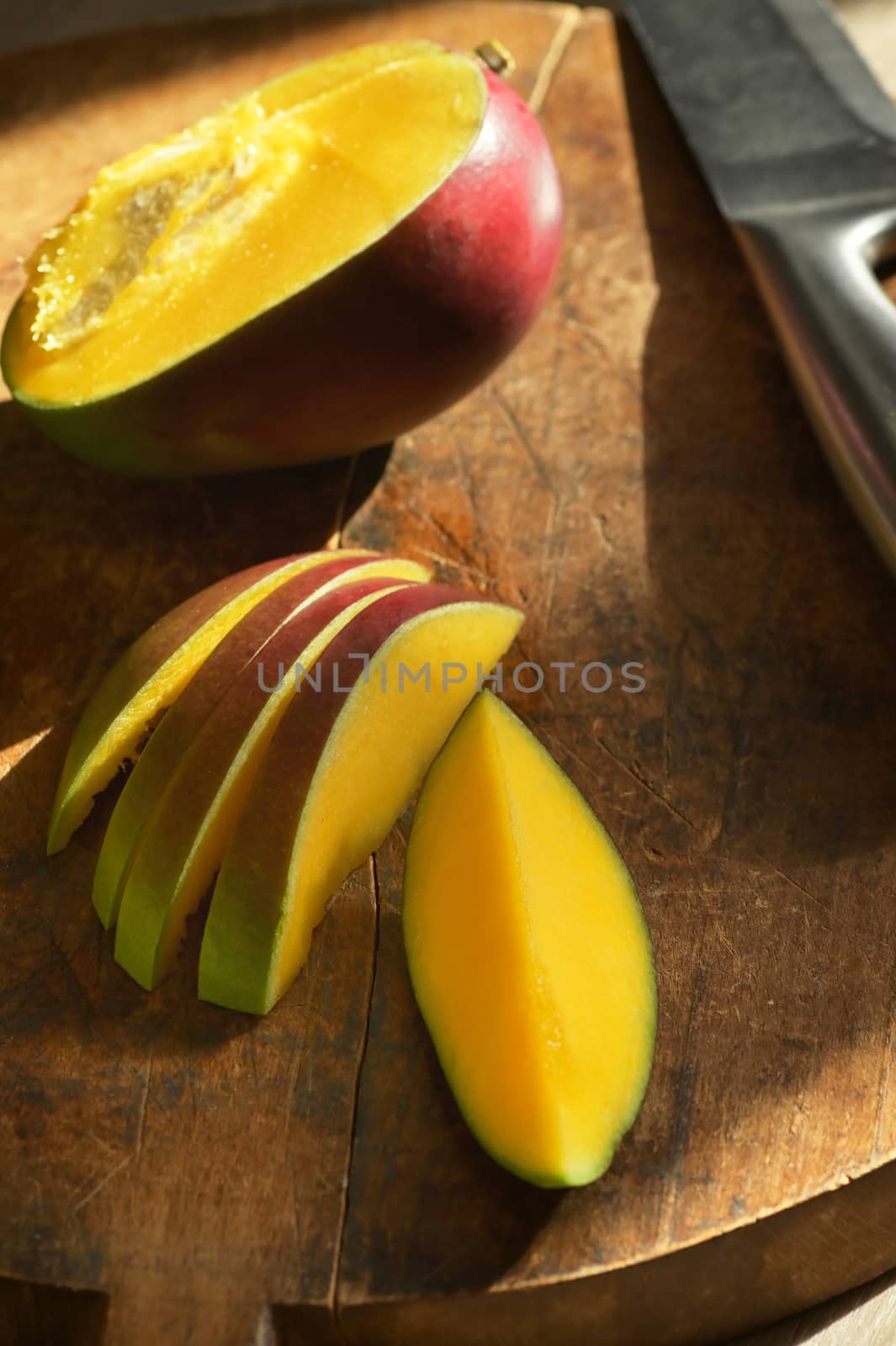 Fresh Mango Fruit On Wooden Table