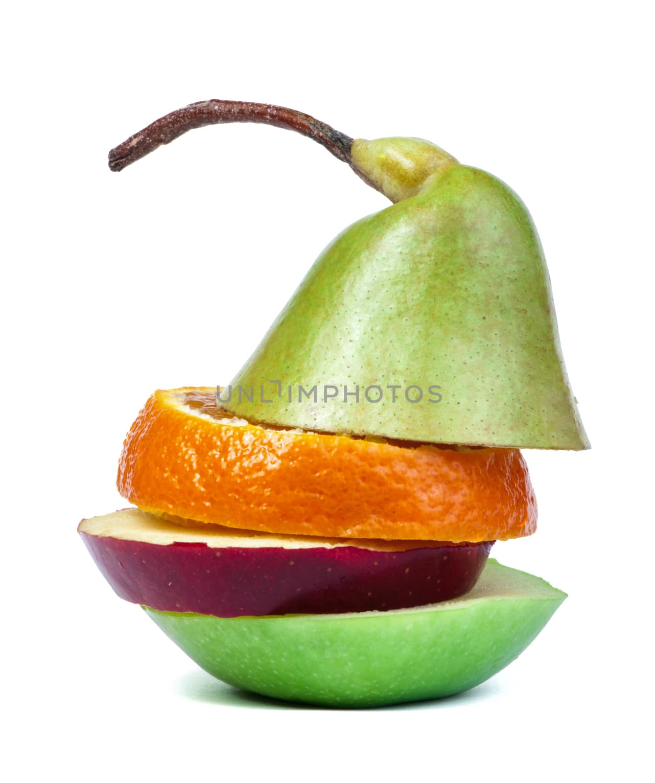 Mixed Fruit. Pear in the upper