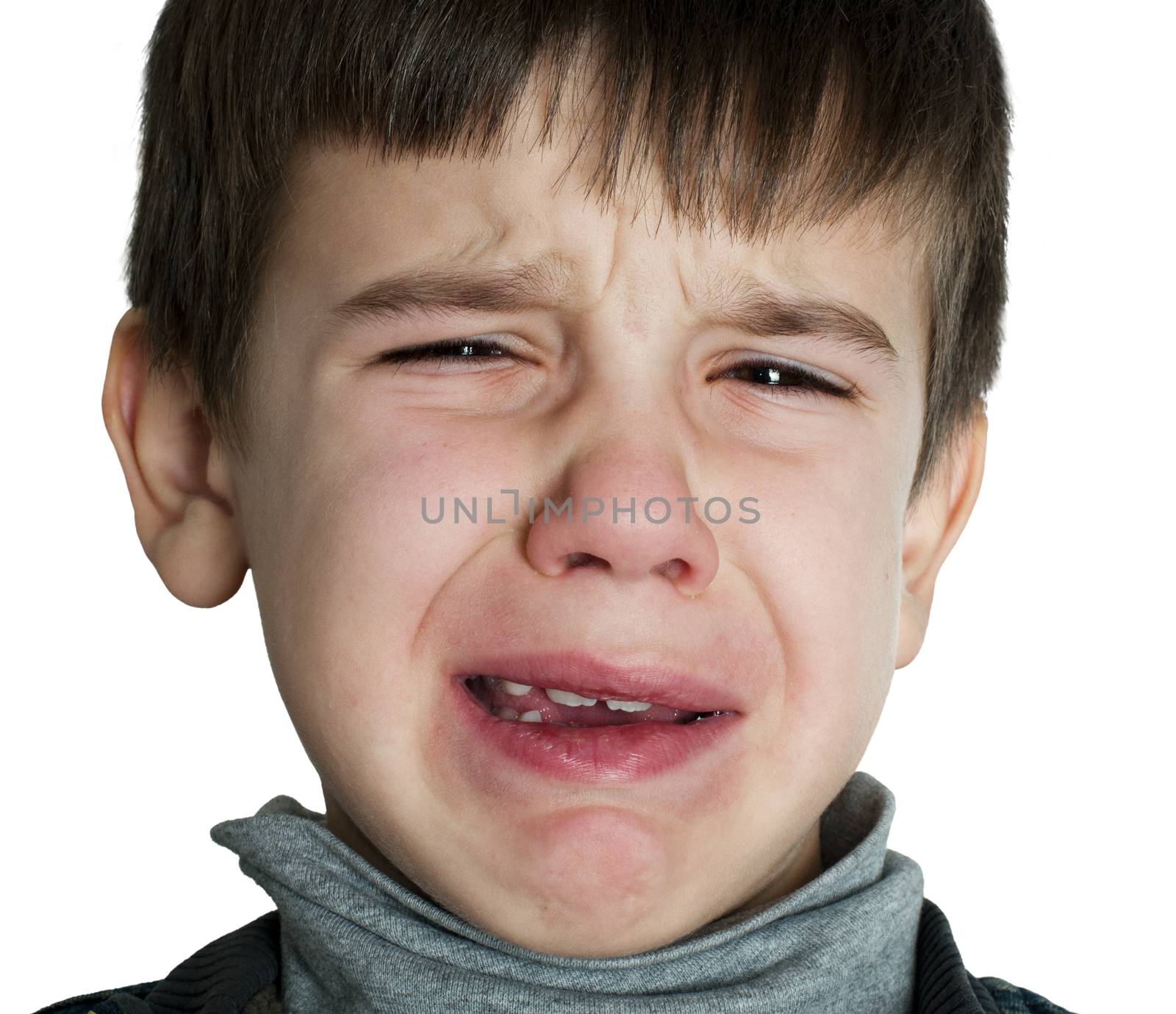 Face of crying little boy